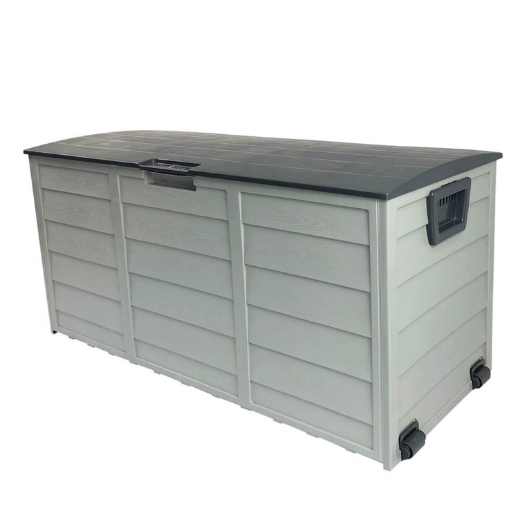 Grey Outdoor Storage Box 290L Large Capacity Waterproof & Lockable