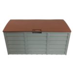 Brown HADIKA 290L Outdoor Storage Box | Space Saving, Movable and Lockable