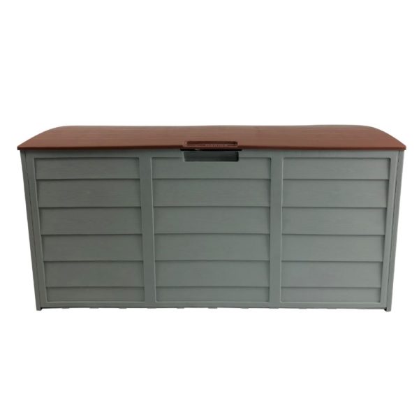 Brown HADIKA 290L Outdoor Storage Box | Space Saving, Movable and Lockable
