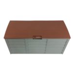 Brown HADIKA 290L Outdoor Storage Box | Space Saving, Movable and Lockable