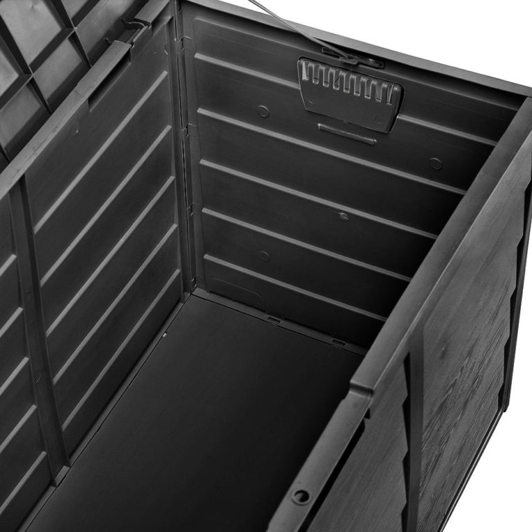 All Black Outdoor Storage Box 290L Large Capacity Waterproof