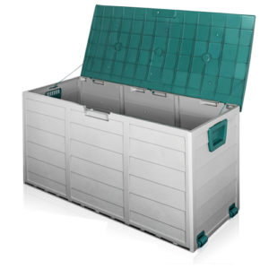 Black Outdoor Storage Box - 290L Large Capacity - Waterproof & Lockable -  Outdoor Storage Boxes