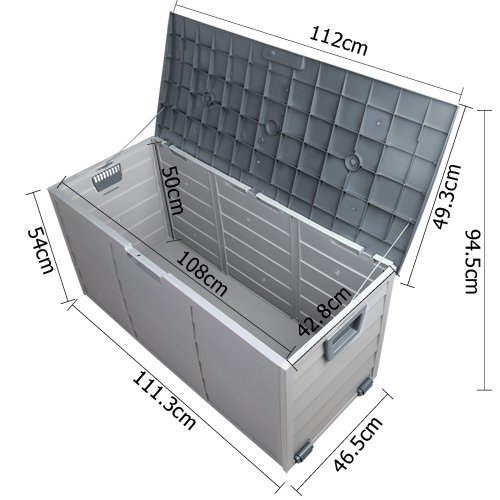 Grey HADIKA 290L Outdoor Storage Box