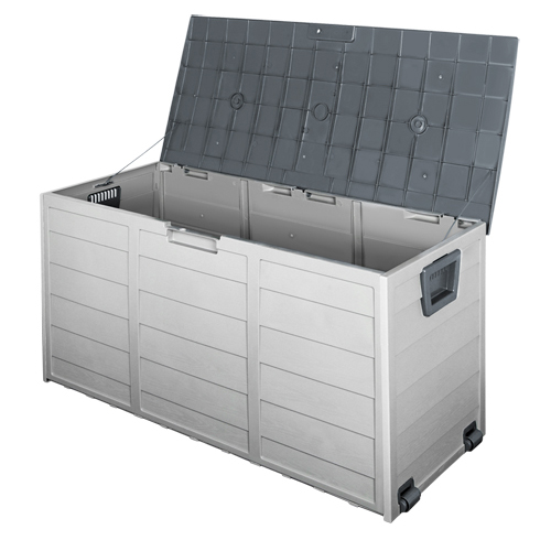 Grey Outdoor Storage Box 290l Large, Large Outdoor Storage Box Waterproof