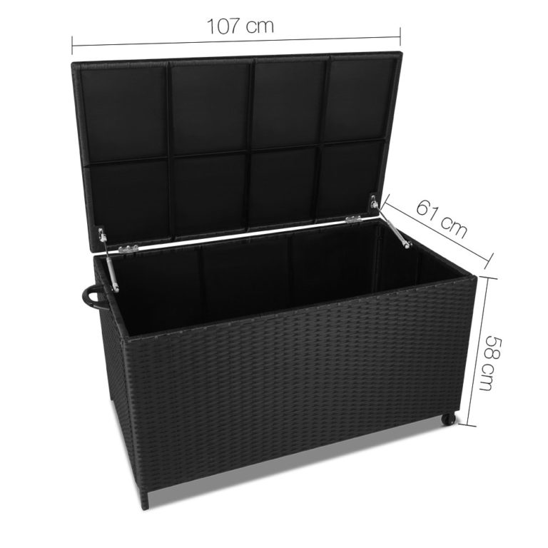 All Black Outdoor Storage Box 290L Large Capacity Waterproof