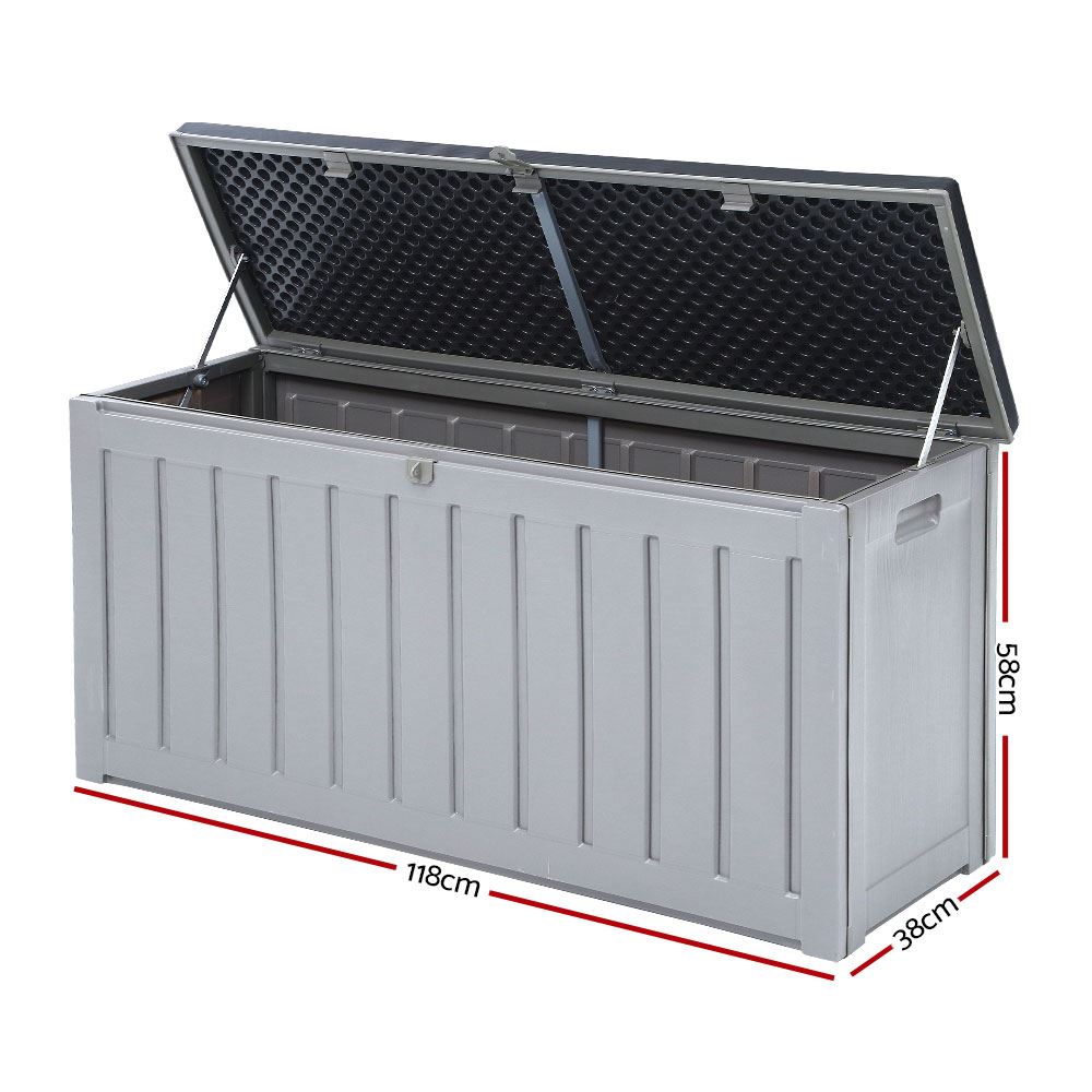 Outdoor Storage Box Bench Seat 240L Grey