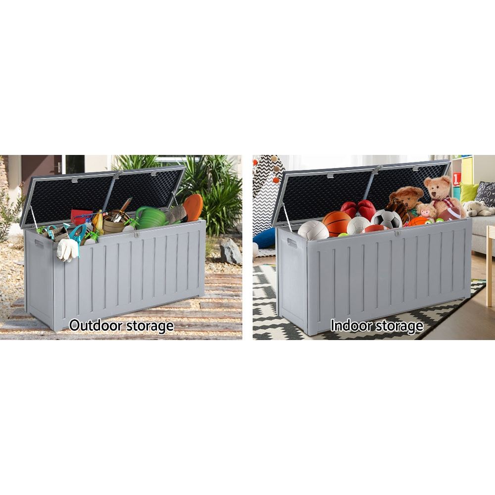 Outdoor Storage Box Bench Seat 240L Grey