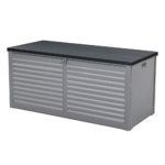 Outdoor Storage Box Bench Seat 490L Black & White Grey