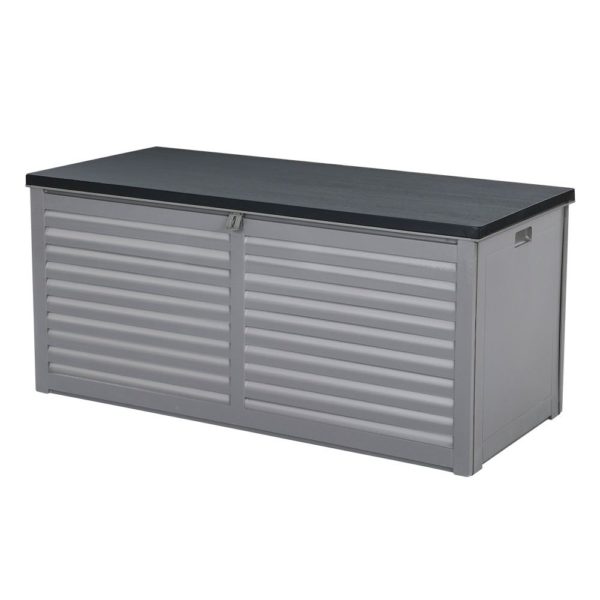 Outdoor Storage Box Bench Seat 490L Black & White Grey