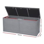 Outdoor Storage Box Bench Seat 490L Black & White Grey