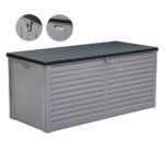 Outdoor Storage Box Bench Seat 490L Black & White Grey