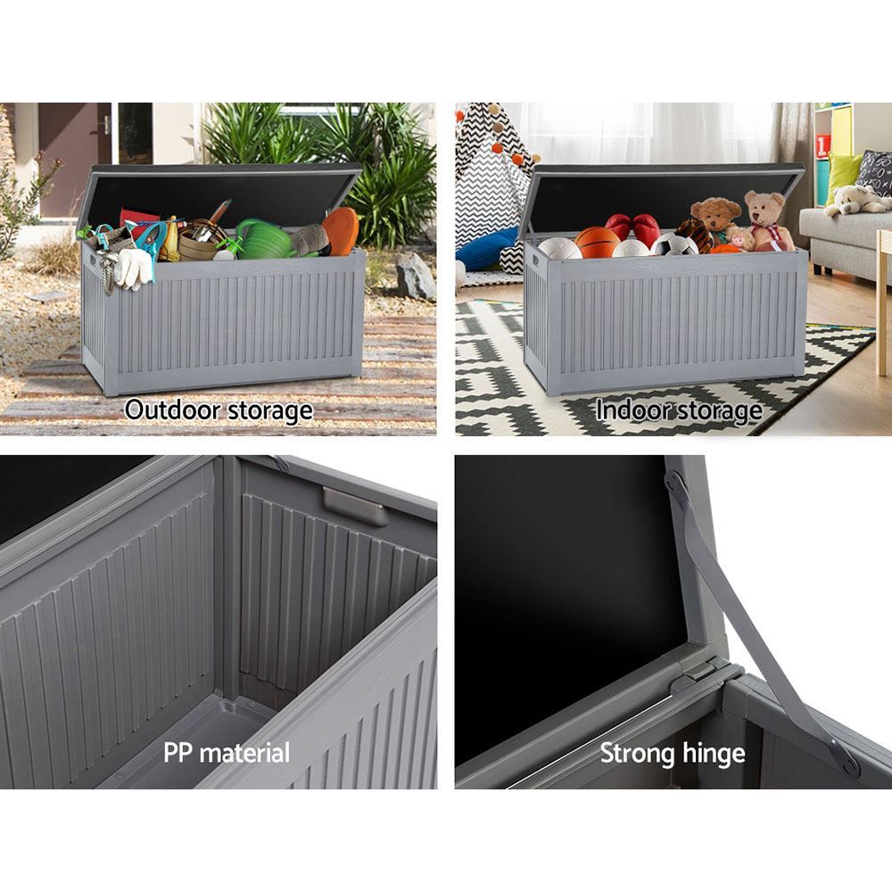 270L Outdoor Storage Box Dark Grey Outdoor Storage Boxes