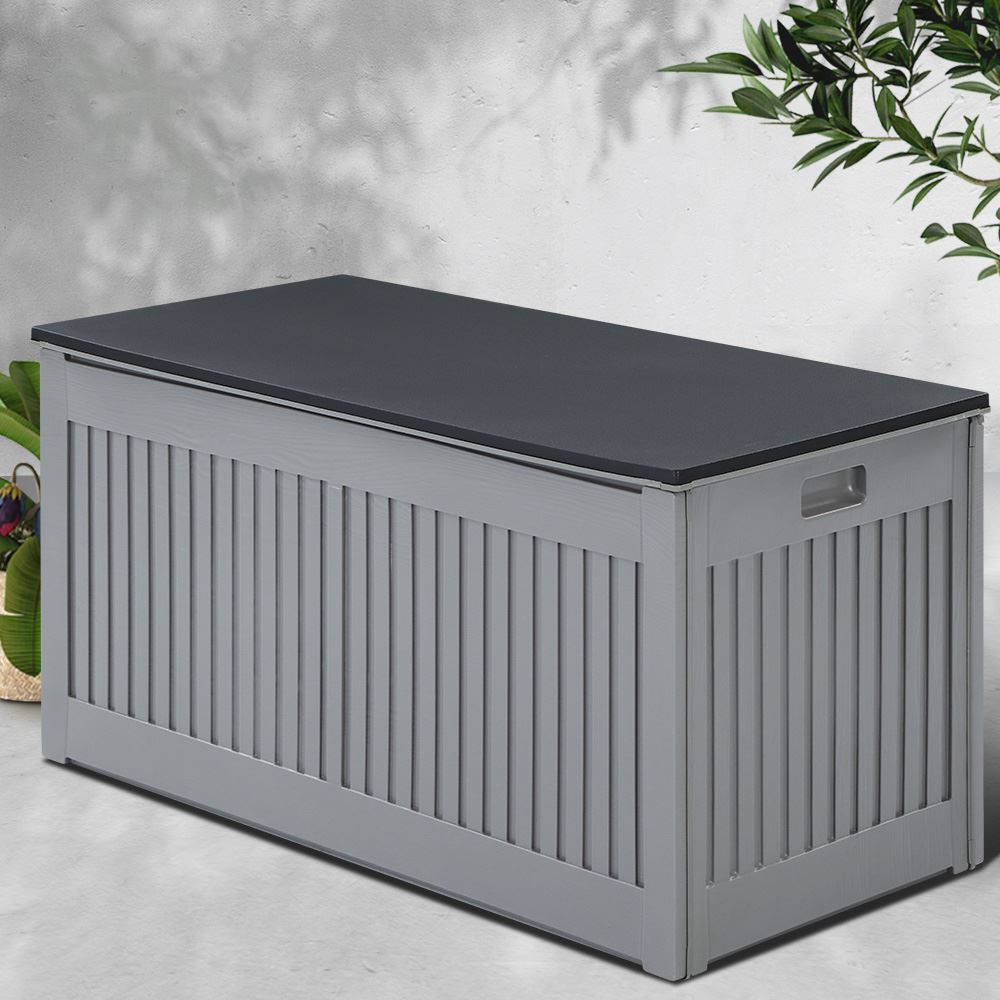 270L Outdoor Storage Box Dark Grey Outdoor Storage Boxes