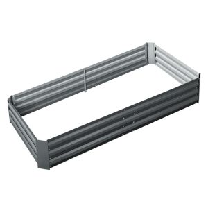 180 x 90cm Raised Garden Bed Galvanised in Grey Colour