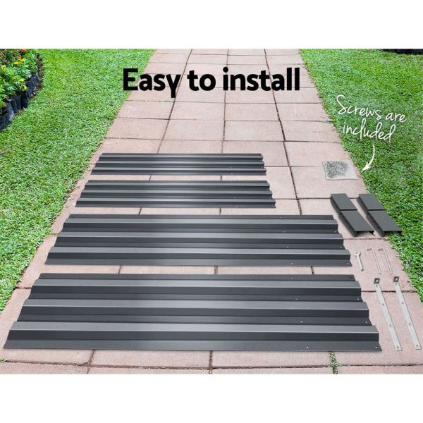 180 x 90cm Raised Garden Bed Galvanised in Grey Colour