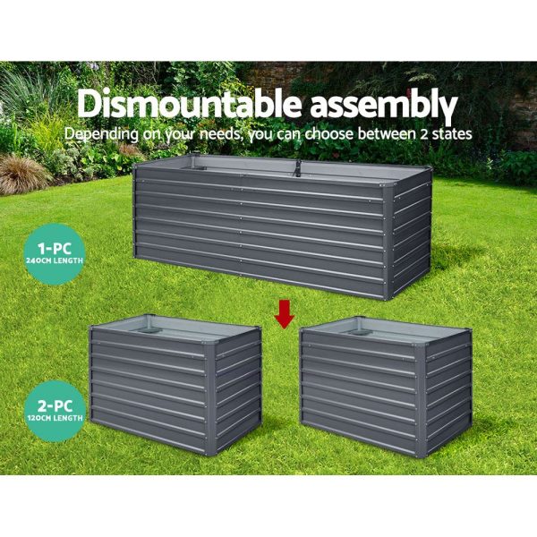 240 x 80 x 77cm high Raised Garden Bed