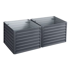 100 x 100cm Raised Garden Bed Galvanised in Grey Colour