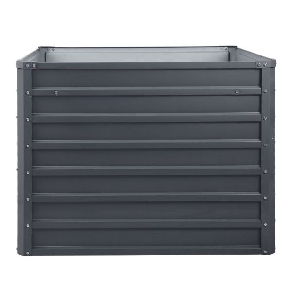 100 x 100cm Raised Garden Bed Galvanised in Grey Colour