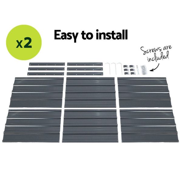 130 x 130cm x 46cm Raised Garden Bed Galvanised in Grey Colour (Pack of 2)