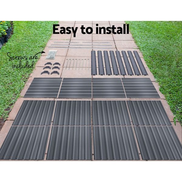 320 x 80 x 77cm Raised Garden Bed Galvanised in Grey Colour
