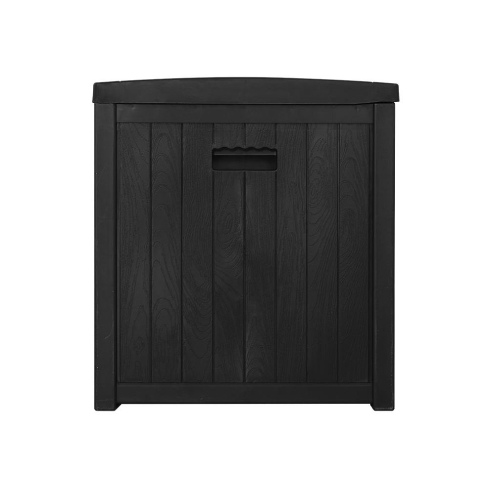 430L Outdoor Storage Box & Bench Seat All Black Outdoor Storage Boxes