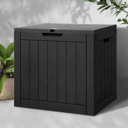 Small outdoor storage box for balcony or patio storage