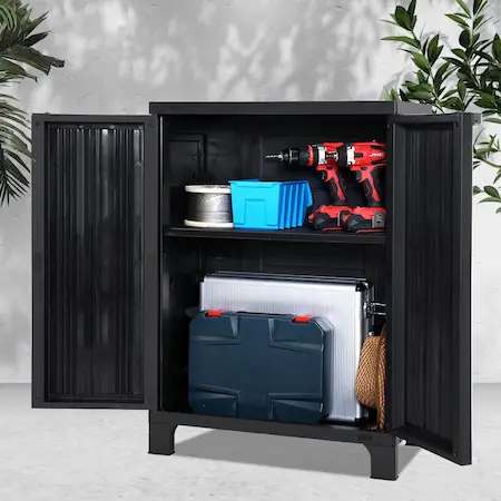 Small outdoor storage cabinet for patio or balcony storage